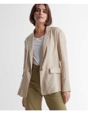 Quince Beige Single-Button Women's Blazer